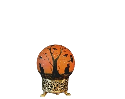 Vintage style Halloween Witch Black cats Electric Crystal ball Light additional view
