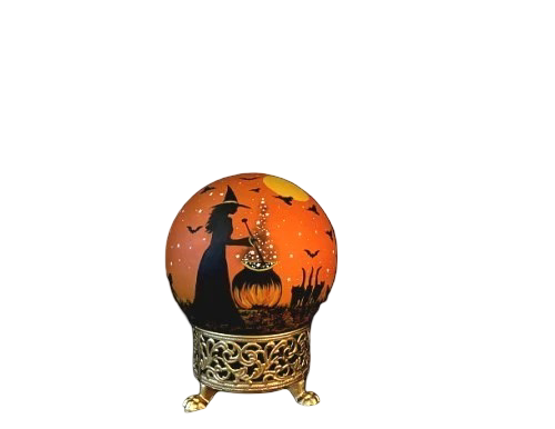 Vintage style Halloween Witch Black cats Electric Crystal ball Light