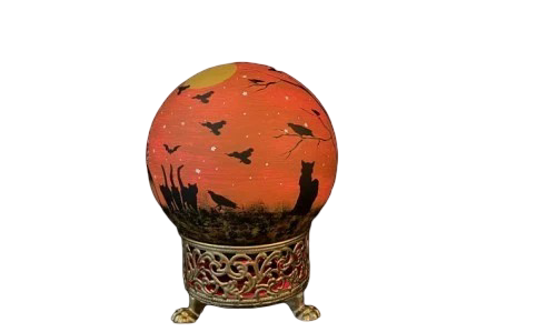 Vintage style Halloween Witch Black cats Electric Crystal ball Light additional view
